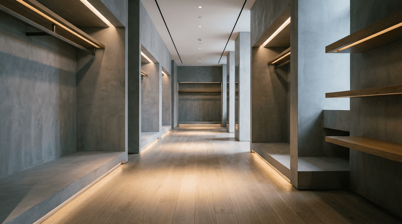 Commercial space with repaired walls